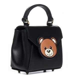 Moschino embossed teddy bear leather mini nano hand bag